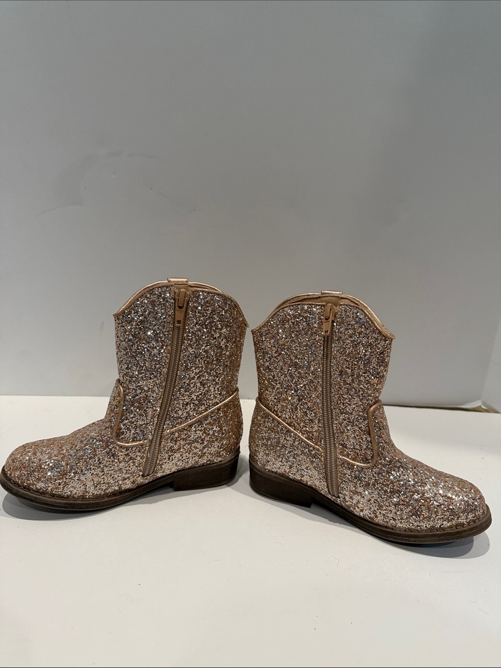 Kelly & Katie lil Amelia Gold Sparkle Glitter Western cowboy Boot cowgirl sz 11 - Picture 6 of 11